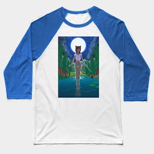 Cat Girl Magic Baseball T-Shirt